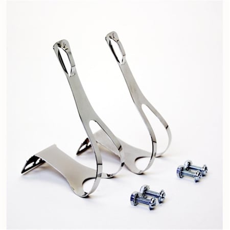 Duo Bicycle Parts Bicycle Pedal Clips Chrome- 6 x 7 in. BPRCCH